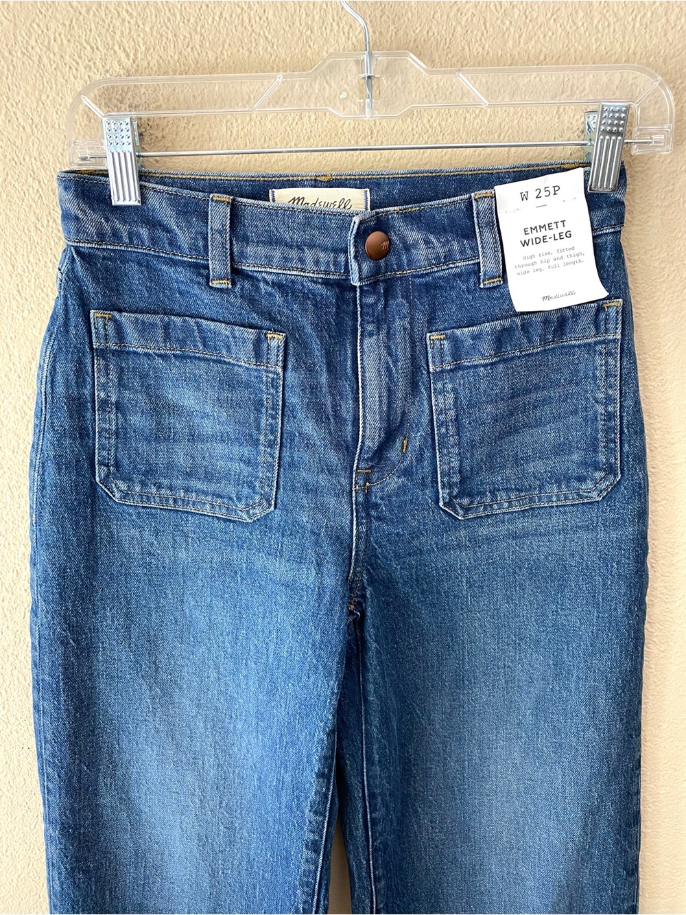Madewell The Petite Emmett Wide-Leg Jean with Let-Down Hem 25P NWT - Picture 4 of 13